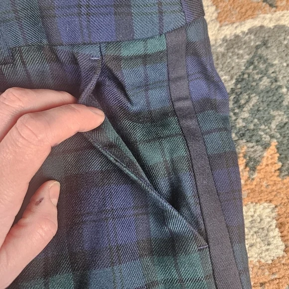 Brooks Brothers, red fleece green&blue plaid women dress  pants. - Picture 7 of 10
